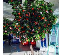 KIBONCY Lifelike Artificial Orange Tree, Full Fruiting Faux Fruit, Large Fake Citrus for Hotel Lobby, Mall Atrium & Chinese New Year Festive Decoration