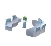 KIBONCY Light Blue & Gray Modular Office Sofa Set,Reconfigurable System Stain-Resistant Seating for Hospitality(E)