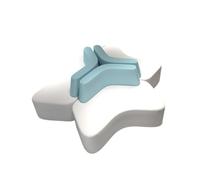 KIBONCY Light Blue & Gray Modular Office Sofa Set,Reconfigurable System Stain-Resistant Seating for Hospitality(C)