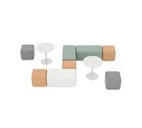 KIBONCY Lightweight Modular Cube Seating Set, Easy-to-Rearrange Chairs PU Leather Upholstered Ottomans & for Home & Commercial Spaces(G)
