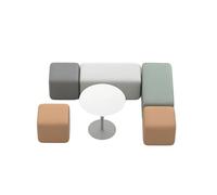 KIBONCY Lightweight Modular Cube Seating Set, Easy-to-Rearrange Chairs PU Leather Upholstered Ottomans & for Home & Commercial Spaces(D)