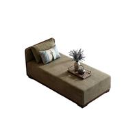 KIBONCY Linen Chaise Lounge Indoor, Solid Wood Frame Sofa with Decorative Pillows, Comfortable Single Bed for Small Living Spaces(A,190x50x68cm)