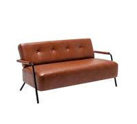 KIBONCY Love Seat Mini Couch Small Settee Loveseat Bench for Living Room, Modern Accent Chairs, Mid-Century Armchair PU Leather Chair(A,145cm)