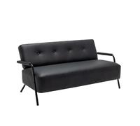 KIBONCY Love Seat Mini Couch Small Settee Loveseat Bench for Living Room, Modern Accent Chairs, Mid-Century Armchair PU Leather Chair(C,145cm)