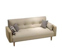 KIBONCY Loveseat Sofa, Upholstered Small Couch for Bedroom Solid & Easy to Install Modern Linen Bed - Multifunctional Convertible(D,1.7x0.95m)