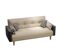 KIBONCY Loveseat Sofa, Upholstered Small Couch for Bedroom Solid & Easy to Install Modern Linen Bed - Multifunctional Convertible(C,2x1.1m)