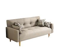 KIBONCY Loveseat Sofa, Upholstered Small Couch for Bedroom Solid & Easy to Install Modern Linen Bed - Multifunctional Convertible(A,0.8m)