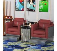 KIBONCY Luxury Billiard Club Rest Sofa, Water-Resistant Cat-Proof Leather Pool Table Side Spectator Seating, Multi-Person Viewing Couch for Game Hall(E)