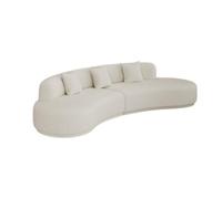 KIBONCY Luxury Crescent Shaped Sectional Sofa, Soft Suede Upholstered Curved Couch, Modern Oversized Deep Seat with Decor Pillows for Living Room(D)