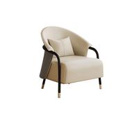 KIBONCY Luxury Light Reception Sofa Furniture Set, 3-Seater Couch with 2 Upholstered Accent Chairs, Metal Leg Leisure Seating for Apartment(A)
