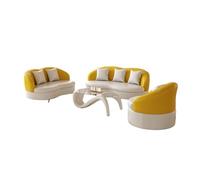 KIBONCY Luxury Modern Sectional Sofa Set Leather Accent Chair Couch Sets with Coffee Table,for Home, Office, Rest Area(7)