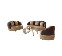 KIBONCY Luxury Modern Sectional Sofa Set Leather Accent Chair Couch Sets with Coffee Table,for Home, Office, Rest Area(2)