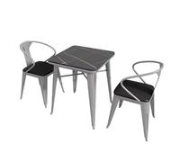 KIBONCY Mesa de café Sencilla, Mesa de Comedor Comercial y sillas, Mesa de Bar Transparente y sillas, Estilo Industrial, Tienda de té con Leche, Mesa y Silla de Pizarra combinadas(Q)