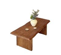 KIBONCY Mesa de Centro de Madera Live Edge, Mesa Central de losa de Nogal Macizo con Borde Irregular Natural, Mesa rústica Minimalista for Granja y Sala de Estar Industrial(A,140 * 60 * 35)