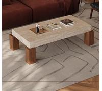 KIBONCY Mesa de Centro de Piedra Natural de Cueva. Mesa de Centro Rectangular Moderna y Sencilla for una Sala de Estar Familiar pequeña.(120 * 60 * 35cm)