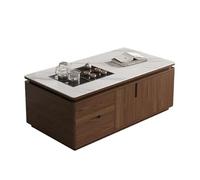 KIBONCY Mesa de Centro Inteligente de Lujo - Mesa de té Kung Fu de Madera Maciza y Piedra sinterizada con elevación eléctrica - 2 Modos, llenado automático de Agua, para Sala de Estar 120 * 70 * 50CM
