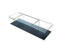 KIBONCY Mesa de Centro Minimalista Italiana Vidrio Templado: Mesa Baja Cuadrada diseño 10 mm Grosor con Base lacada en Negro y Amplio Espacio Almacenamiento. Muebles salón Alta Gama(Rectangle Large)