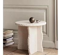 KIBONCY Mesa de Centro Retro for salón, Hecha de Piedra Natural de Cueva, pequeña Mesa Redonda de Esquina con Varios Lados pequeños de Piedra.(50 * 50CM)