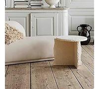 KIBONCY Mesa de té Minimalista de Piedra Natural de Cueva, Mesa de té pequeña for apartamento pequeño, Sala de Estar, casa, balcón Redondo, Mesa Auxiliar(50 * 50CM)