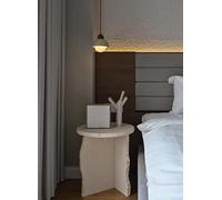 KIBONCY Mesa de té Redonda de Estilo Retro, de Piedra de Cueva, for salón pequeño, Sala de Estar, hogar, Baja de diseño, mármol for alojamiento Rural(50 * 50CM)