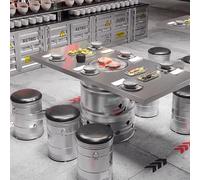 KIBONCY Mesas De Olla Caliente Acero Inoxidable, Bidones Aceite Estilo Industrial, Barbacoa, Mesa Comedor For Acampar Al Aire Libre Y Combinaciones Sillas(C2)