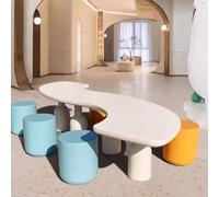 KIBONCY Mesas Hechas a Mano, área de Actividades de Madera Maciza de Estilo Chino, Zona de Lectura, Zona de Entretenimiento for jardín de Infancia, Conjuntos de Mesa y sillas for Estudiantes(A1)