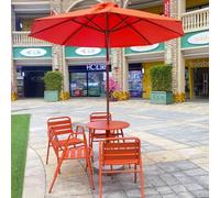 KIBONCY Mesas y sillas de Exterior con sombrillas. Moderna Tienda de té con Leche. Sillas Totalmente de Aluminio. Mesas y sillas Sencillas for el Ocio al Aire Libre.(C)