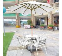 KIBONCY Mesas y sillas de Exterior con sombrillas. Moderna Tienda de té con Leche. Sillas Totalmente de Aluminio. Mesas y sillas Sencillas for el Ocio al Aire Libre.(B)