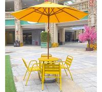 KIBONCY Mesas y sillas de Exterior con sombrillas. Moderna Tienda de té con Leche. Sillas Totalmente de Aluminio. Mesas y sillas de Exterior Sencillas for el Ocio al Aire Libre.(C)