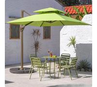 KIBONCY Mesas y sillas de Exterior, sillas de Patio Totalmente de Aluminio, mesas y sillas de Exterior Sencillas y Modernas for Tienda de té con Leche y sombrillas.(C)