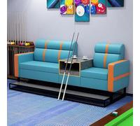 KIBONCY Metal Frame Billiard Viewing Sofa, Stain Resistant Audience, Wear PU Leather Pool Spectator Couch with Cue Storage Rack(I)