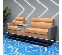 KIBONCY Metal Frame Billiard Viewing Sofa, Stain Resistant Audience, Wear PU Leather Pool Spectator Couch with Cue Storage Rack(E)