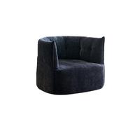 KIBONCY Mid Century Deep Relaxation Sofa, Bean Bag Chair Modern Round Barrel Upholstered rigantin, for Living Room Bedroom(B)