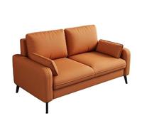 KIBONCY Mid Century Loveseat Sofa, Waterproof Faux Leather 2 Seater Couch with Padded Armrests, Space Saving Double for Small Apartment Living Room