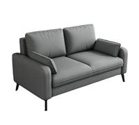 KIBONCY Mid Century Loveseat Sofa, Waterproof Faux Leather 2 Seater Couch with Padded Armrests, Space Saving Double for Small Apartment Living Room