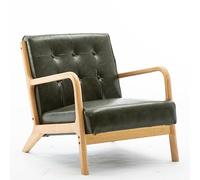 KIBONCY Mid-Century Modern Accent Armchair, Faux Leather Chair for Living Room, Upholstered Comfy Lounge, Reading Side for Bedroom(9)