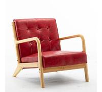 KIBONCY Mid-Century Modern Accent Armchair, Faux Leather Chair for Living Room, Upholstered Comfy Lounge, Reading Side for Bedroom(11)