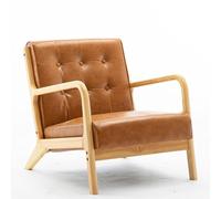 KIBONCY Mid-Century Modern Accent Armchair, Faux Leather Chair for Living Room, Upholstered Comfy Lounge, Reading Side for Bedroom(10)