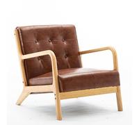 KIBONCY Mid-Century Modern Accent Armchair, Faux Leather Chair for Living Room, Upholstered Comfy Lounge, Reading Side for Bedroom(8)