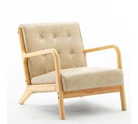 KIBONCY Mid-Century Modern Accent Armchair, Faux Leather Chair for Living Room, Upholstered Comfy Lounge, Reading Side for Bedroom(13)