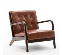 KIBONCY Mid-Century Modern Accent Armchair, Faux Leather Chair for Living Room, Upholstered Comfy Lounge, Reading Side for Bedroom(1)