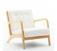 KIBONCY Mid-Century Modern Accent Armchair, Faux Leather Chair for Living Room, Upholstered Comfy Lounge, Reading Side for Bedroom(7)