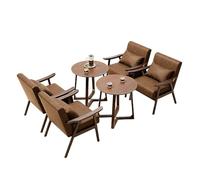 KIBONCY Mid-Century Modern Accent Chair Leather Mid Century, Reading Chairs with Extra-Thick Backrest for Living Room, Bedroom(5)