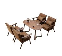 KIBONCY Mid-Century Modern Accent Chair Leather Mid Century, Reading Chairs with Extra-Thick Backrest for Living Room, Bedroom(8)