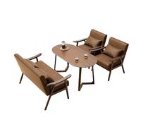 KIBONCY Mid-Century Modern Accent Chair Leather Mid Century, Reading Chairs with Extra-Thick Backrest for Living Room, Bedroom(2)