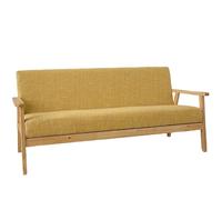 KIBONCY Mid Century Modern Accent Chair with Linen Fabric Loveseat Sofa, Couch pholstered Small for Living Room, Bedroom-158x61x70cm(5)