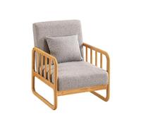 KIBONCY Mid-Century Modern Accent Chair with Solid Wood Frame, Linen Upholstered Armchair Comfortable for Living Room Office(A,69cm)