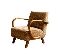 KIBONCY Mid Century Modern Accent Chair with Solid Wood Frame Reading Armchair,Single High Back Sofa for Living Room, Bedroom(A)
