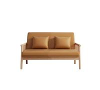 KIBONCY Mid-Century Modern Cat Scratch Loveseat, Solid Wood Frame Upholstered Sofa Pet-Friendly Leather,for Living Room(A,62cm)