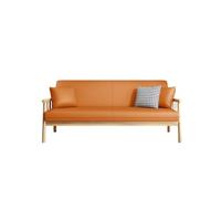 KIBONCY Mid-Century Modern Cat Scratch Loveseat, Solid Wood Frame Upholstered Sofa Pet-Friendly Leather,for Living Room(C,155cm)